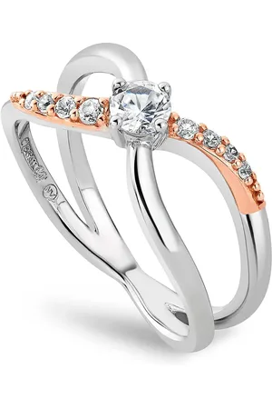 Clogau Forever Yours Sterling Silver Kiss Ring with Zircon