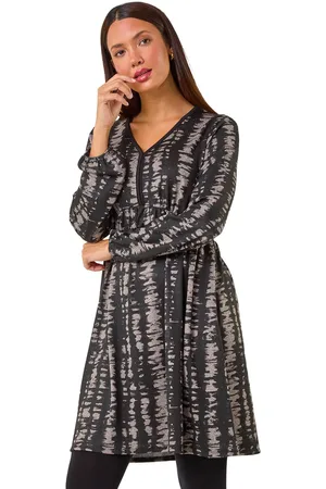 Roman Abstract Print Soft Knit Stretch Dress