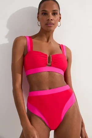 Karen Millen Contrast Trim Detachable Strap Bikini Top