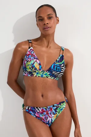 Karen Millen Tropical Floral Plunge Bikini Top