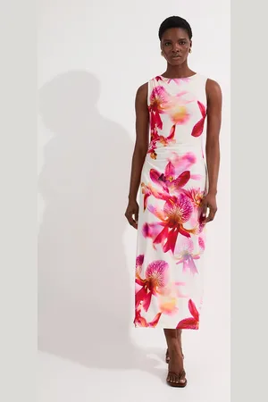 Karen Millen Abstract Floral Printed Jersey Crepe Maxi Dress