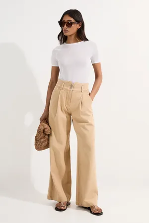 Karen Millen Denim Wide Leg Trousers