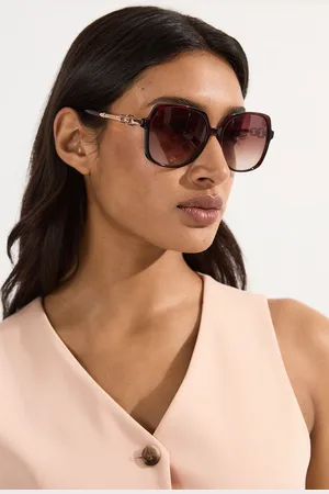 Karen Millen Rounded Gold Detail Sunglasses