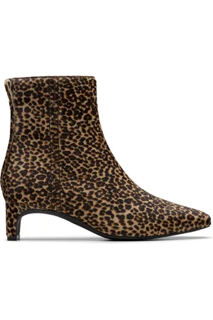 Clarks Edina Up Leopard Print Ankle Boots