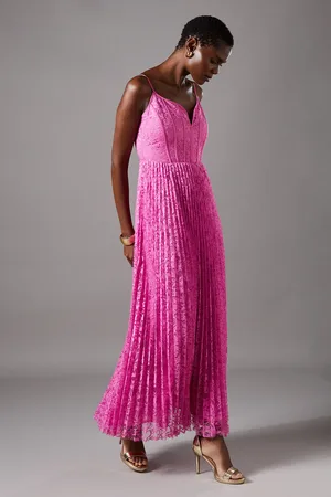 Coast Lace Pleated Maxi Dress