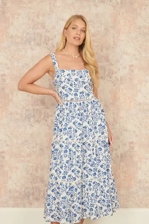 Yumi Floral Broderie Anglaise Midi Sun Dress