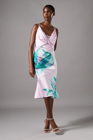 Coast Lace Insert Satin Fitted Dress