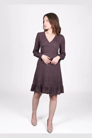 Asolo Floral Print Ruffle Hem V-Neck Dress