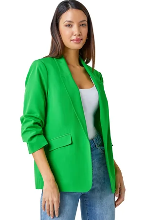 Roman Ruched Sleeve Stretch Blazer