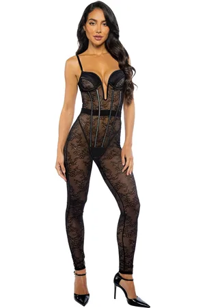 Roma Confidential Catsuit - Belle Noir by Complete Women - Bodysuits