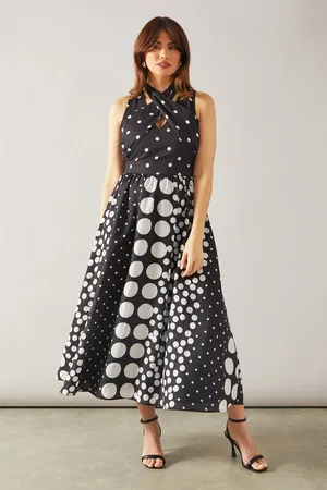 wallis Spot Cross Front Midaxi Dress