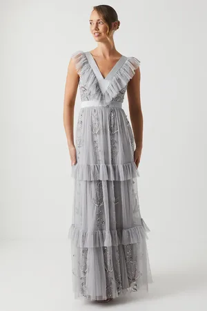 Coast Tiered Mesh Bridesmaid Dress With Embellishment