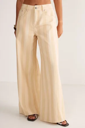 NASTY GAL Pinstripe Straight Leg Denim Jeans