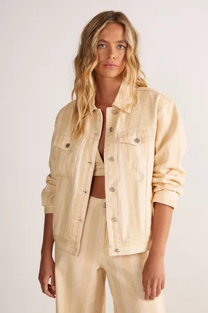 NASTY GAL Pinstripe Denim Jacket
