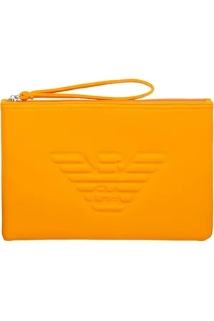 Emporio Armani Eagle Top Zip Pouch Orange