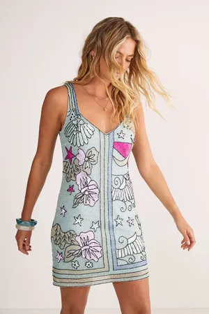NASTY GAL Celestial Placement Beaded Mini Dress