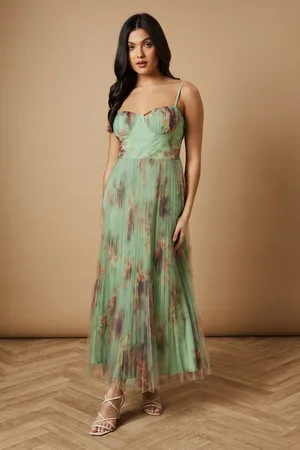 Oasis Floral Corset Detail Midi Dress
