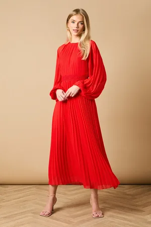 Oasis High Neck Mesh Long Sleeve Maxi Dress