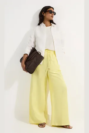 Karen Millen Viscose Linen Tie Waist Woven Trouser