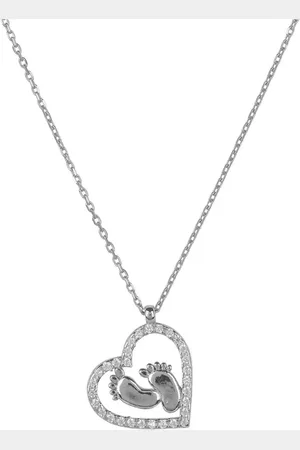 Latelita Heart Mum Pendant Necklace Silver