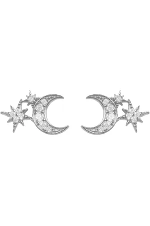 Latelita Moon And Starburst Mini Earrings Silver