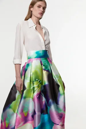 Karen Millen Floral Twill Woven Prom Skirt