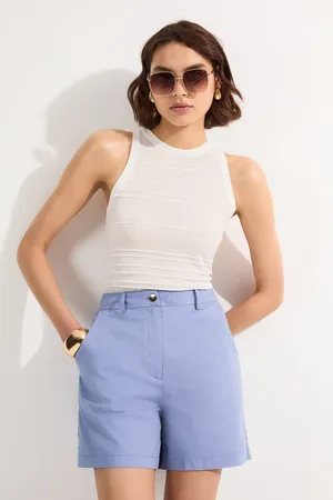 Karen Millen Cotton High Waisted Woven City Short