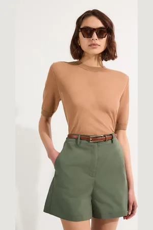 Karen Millen Cotton High Waisted Woven City Short
