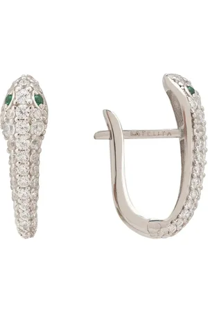 Latelita Snake Huggie Hoops Silver