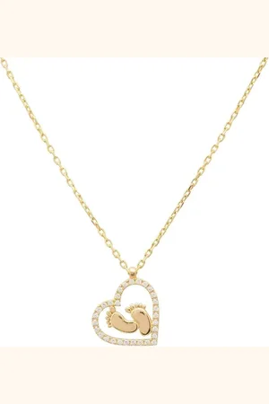 Latelita Heart Mum Pendant Necklace Gold