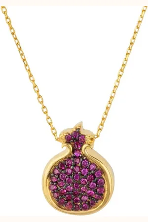 Latelita Pomegranate Ruby Pendant Necklace Gold
