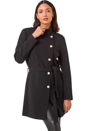 Roman Funnel Neck Buttoned Coat