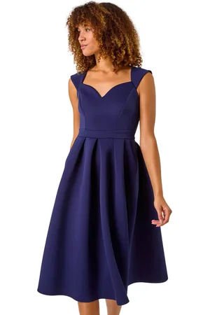Roman Sweetheart Neck Premium Stretch Skater Dress