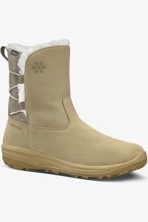 DECATHLON Warm Waterproof Snow Hiking Boots SH500 Leather