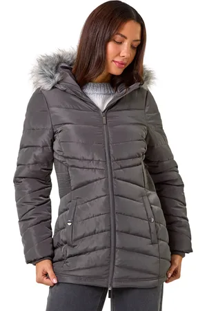Roman Faux Fur Hooded Quilt Coat