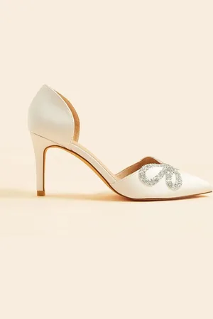 Monsoon Glitter Bow Pointed Toe Bridal Court Heels