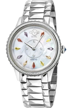GV2 by Gevril Siena Swiss Quartz MOP Dial 316L Stainless Steel Diamond Watch