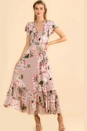Jolie Moi Kailee Mesh Floral Print Maxi Dress