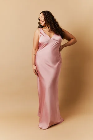 In The Style Satin Twist Back Maxi Dress