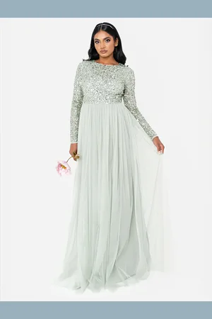 Maya Deluxe Embellished Long Sleeve Maxi Dress