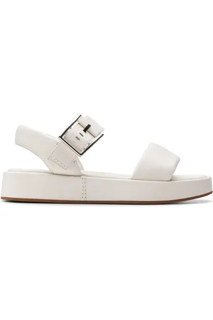 Clarks Alda Strap Off Leather Flat Sandals