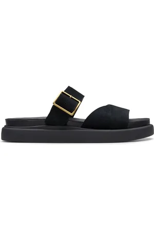 Clarks Aristella Mule Suede Flat Sandals