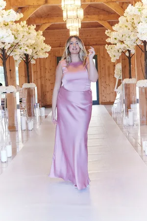 In The Style Satin Cowl Back Maxi Dress