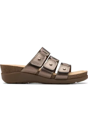 Clarks Calenne Lily Bronze Metallic Wedges