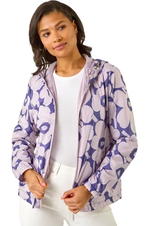 Roman Floral Print Rain Jacket