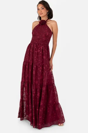 Maya Deluxe Corsage Halter Floral Maxi Dress