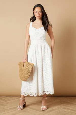 Oasis Embroidered Broderie Midi Dress