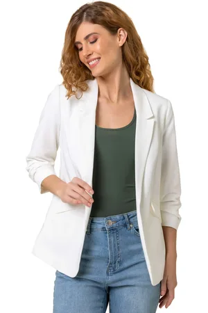 Roman Ruched Sleeve Stretch Blazer