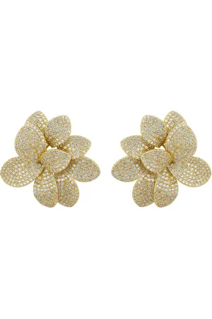 Latelita Amaryllis Flower Large Stud Earrings Gold