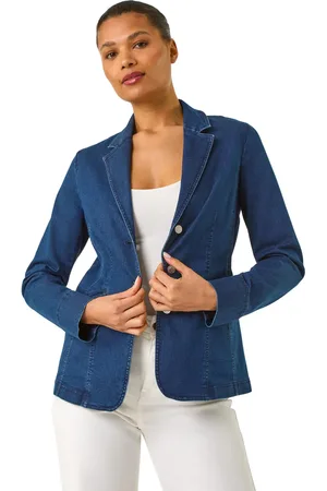 Roman Denim Collar Stretch Blazer